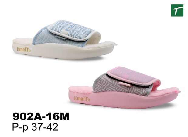 Тапочки домашние открытые на липучке женские, модель 902A-16M (37-42)