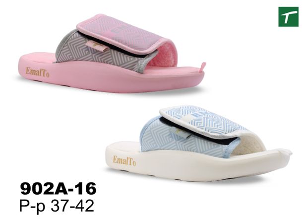 Тапочки домашние открытые на липучке женские, модель 902A-16 (37-42)